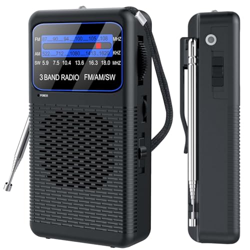 Amazon.co.jp: AM FM SW 3バンドポケットラジオ、ポータブルバッテリー